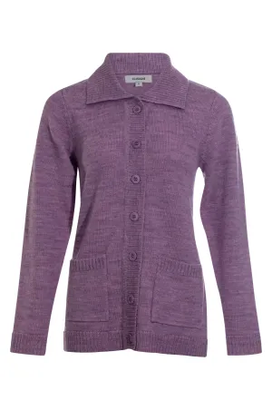 100% Wool Cardigan | Amethyst Marle | 9011ZZ