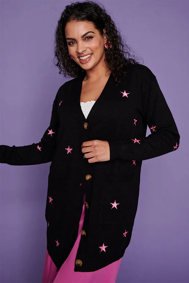 Angela Black Star Cardi