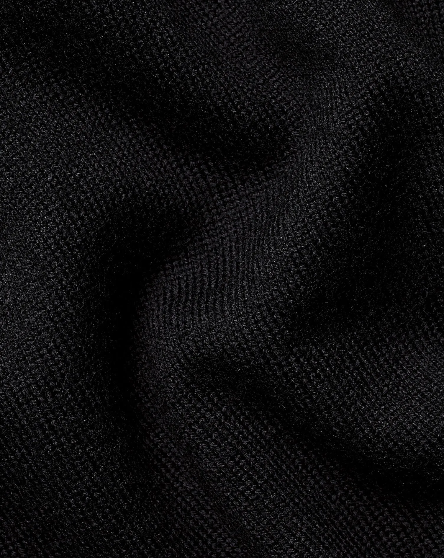 ANSETT BLACK MERINO WOOL ROLL KNECK