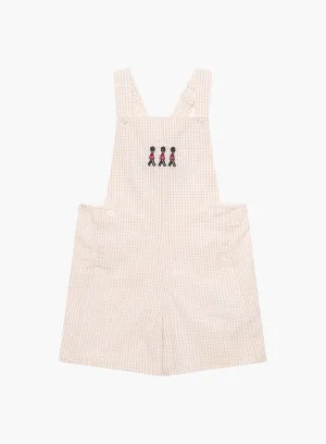 Baby Alexander Bib Shorts in Oatmeal Gingham