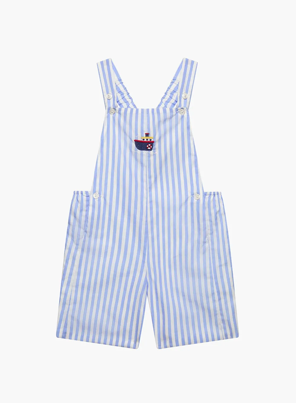 Baby Alexander Bib Shorts in Pale Blue Stripe