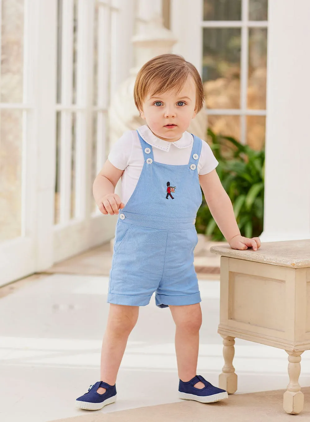 Baby Atticus Bib Shorts in French Blue Guardsman