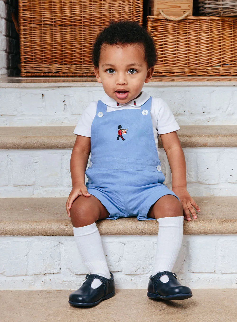 Baby Atticus Bib Shorts in French Blue Guardsman