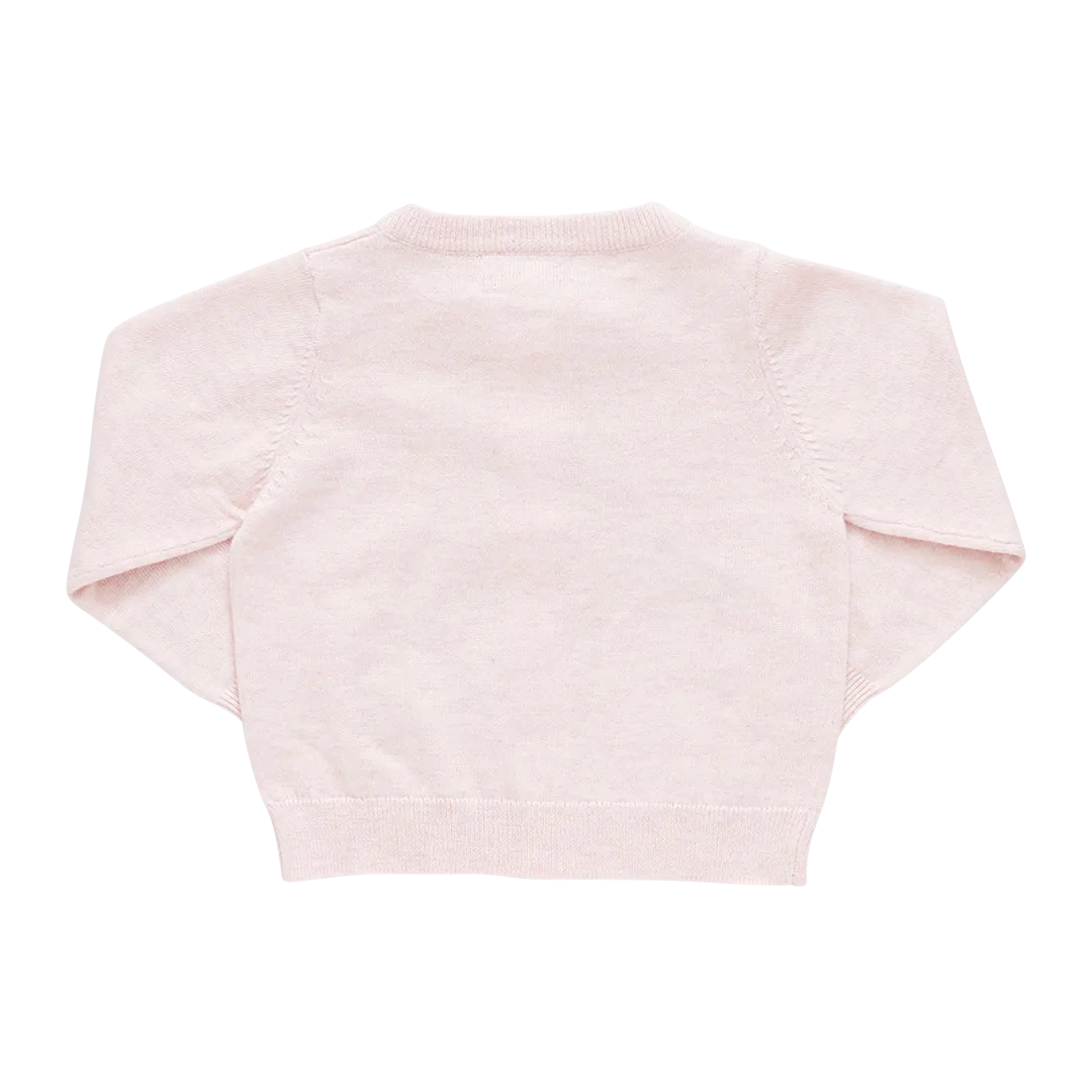 Baby Girls Rabbit Sweater - Light Pink