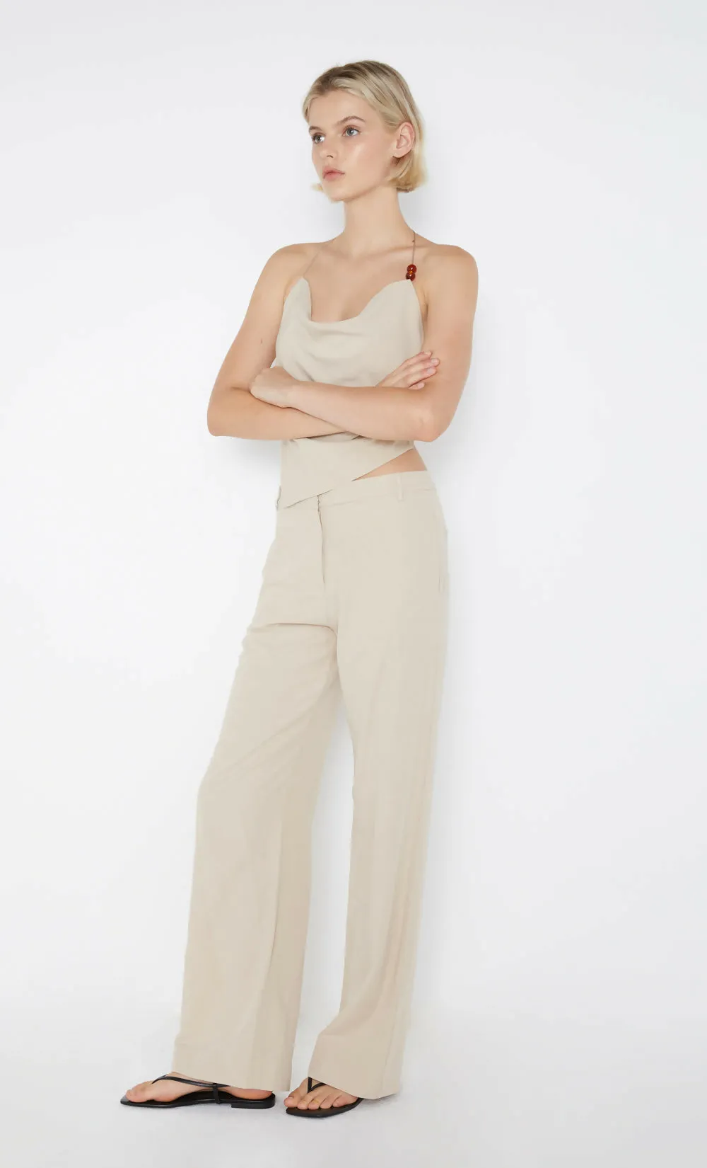 Bec & Bridge Desiree Halter Top and Straight Leg Pants Set in Sand Size 10