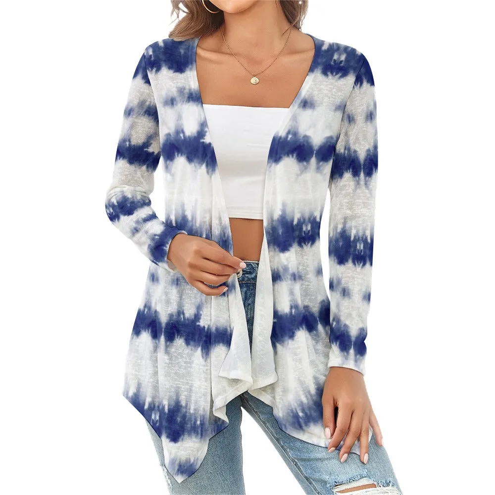 Blue Tie-Dye Cardigan