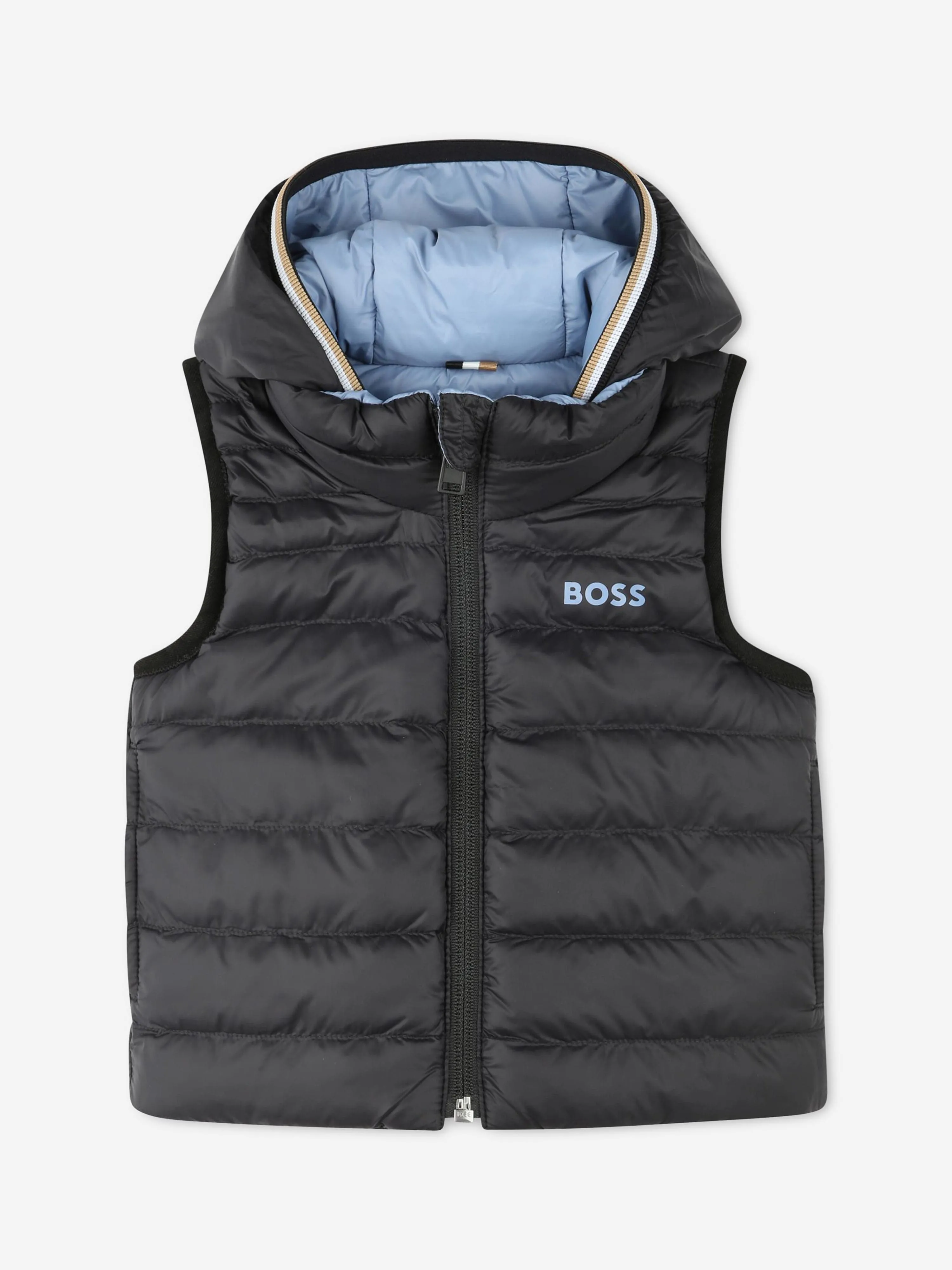 BOSS Baby Boys Reversible Puffer Gilet in Grey