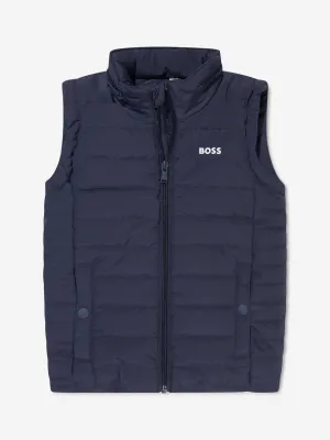 BOSS Boys Down Padded Gilet in Navy