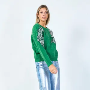 Botanical beadwork sweater wholesale