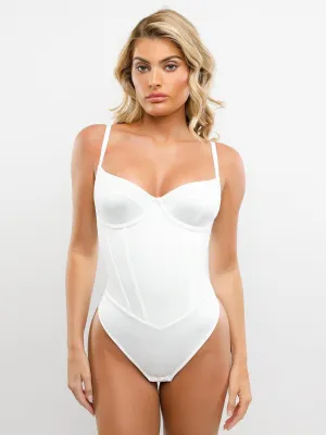 Built-in Shapewear Corset Style Thong Bodysuit