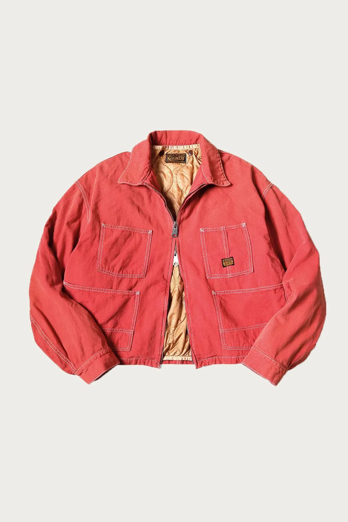 CALIFORNIA RED Canvas Coverall Lined Drizzler - Red