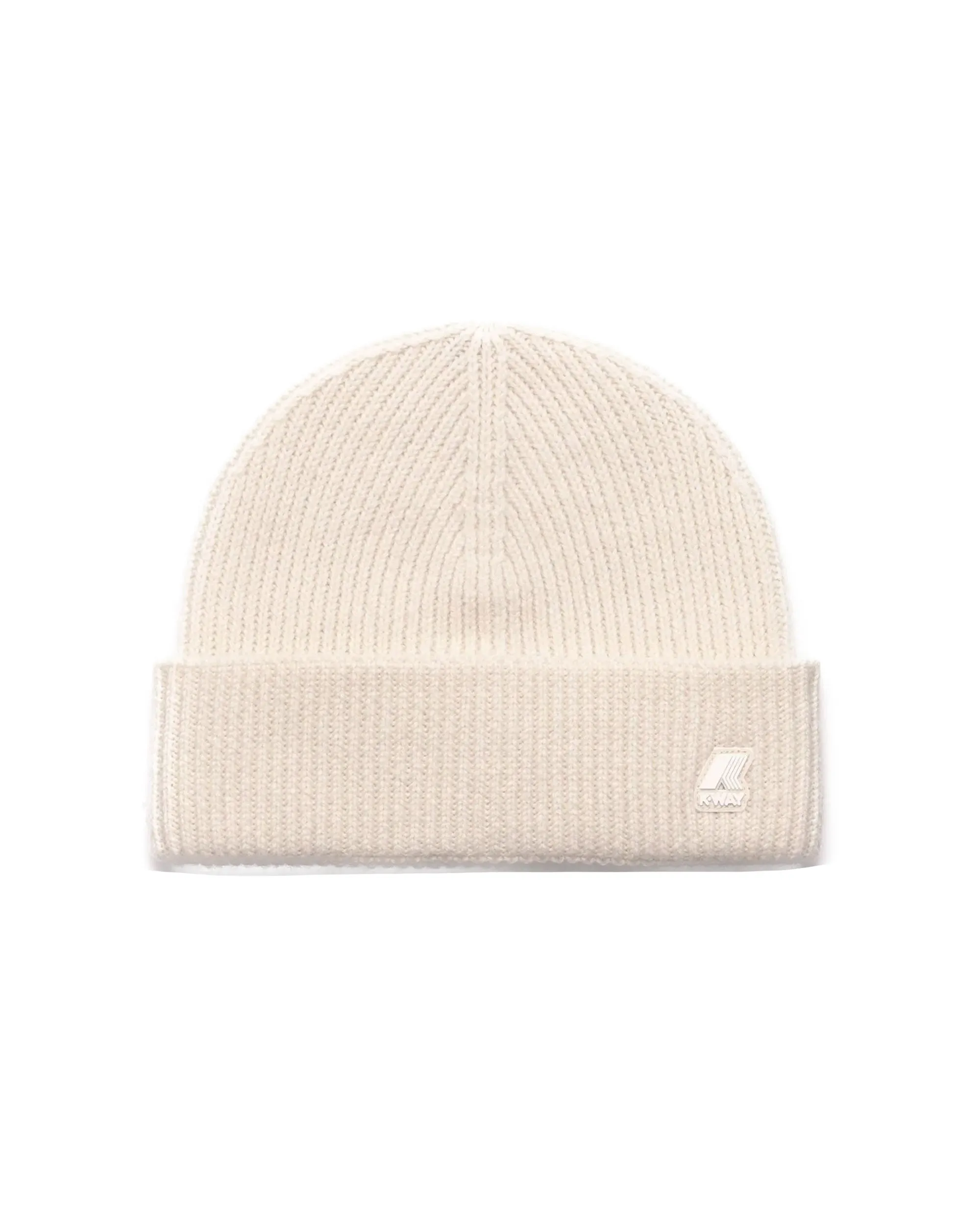 Cappello Beanie K-Way Brice Cardigan Stitch Wool Beige Ecru