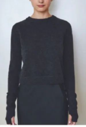 Cashmere All Thumbs Sweater in Coal