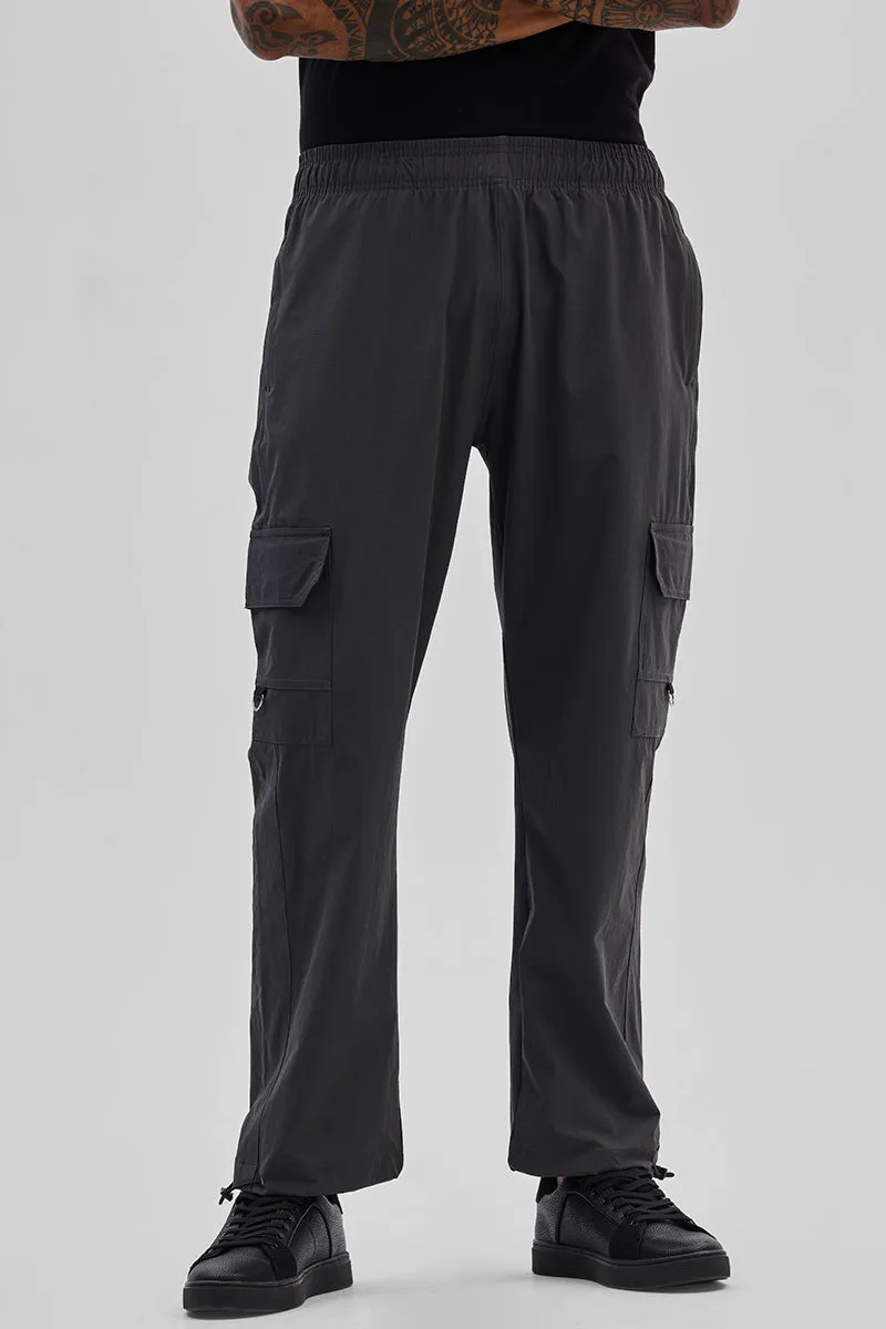 Charcoal Grey Relaxed Fit Parachute Pants