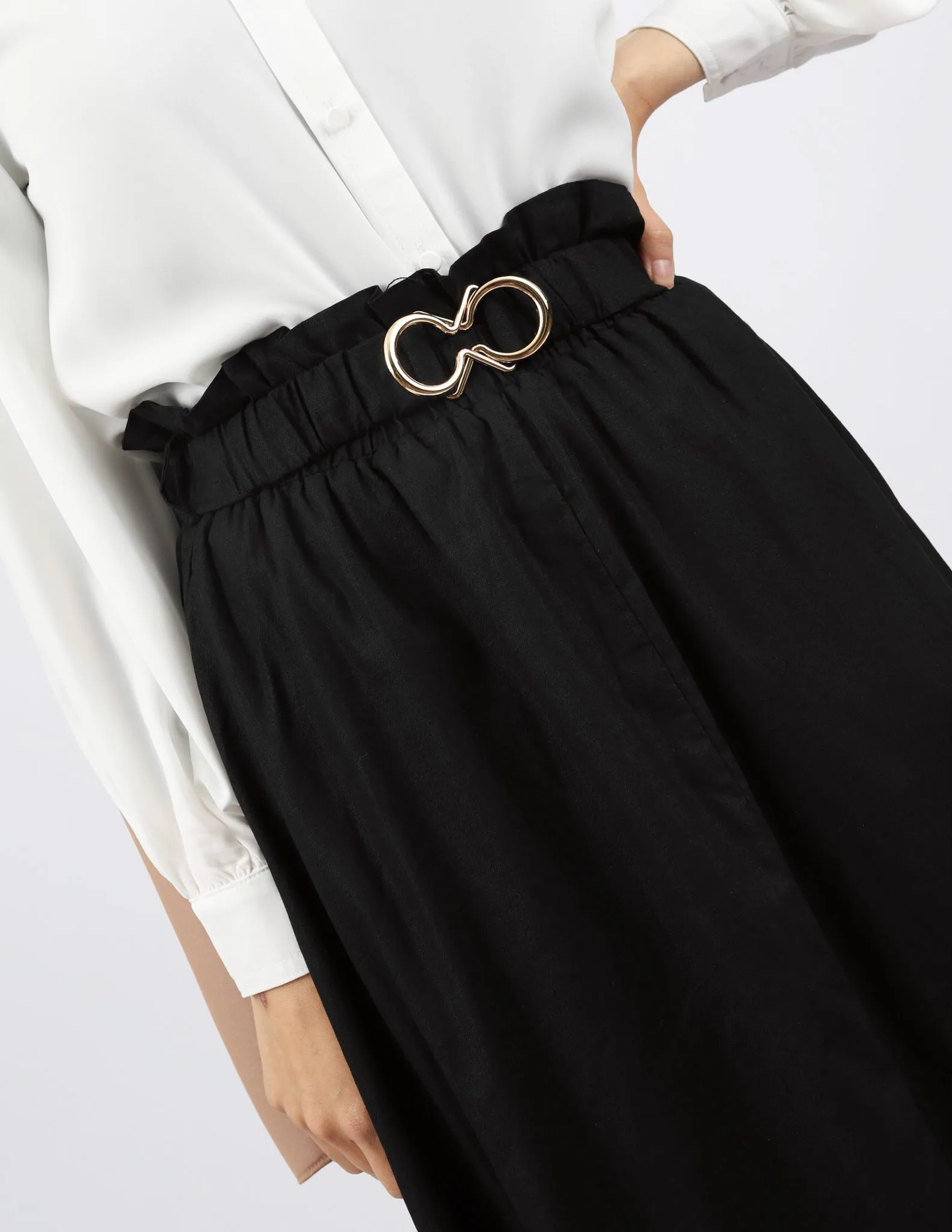 Cinch A Line Linen Skirt