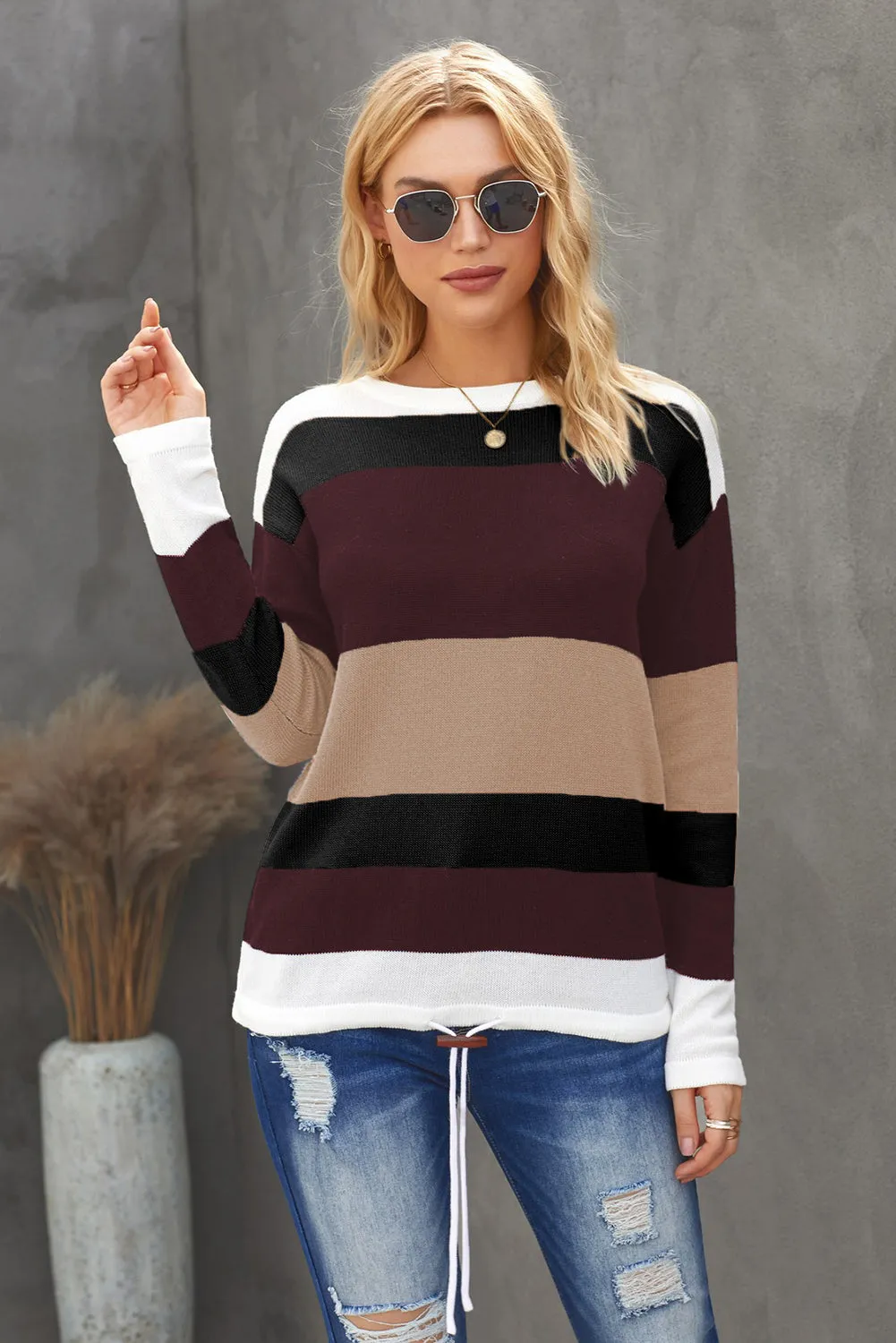 Color Block Knit Sweater