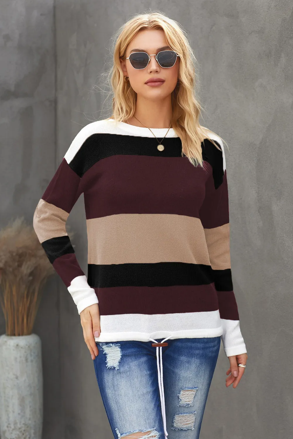 Color Block Knit Sweater