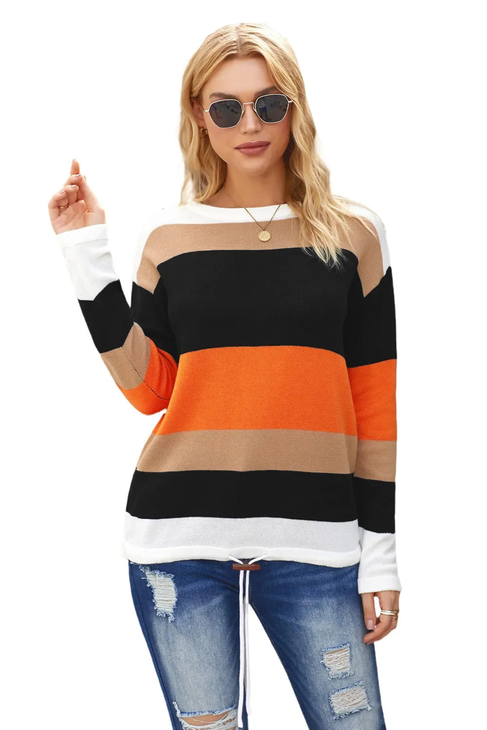 Color Block Knit Sweater