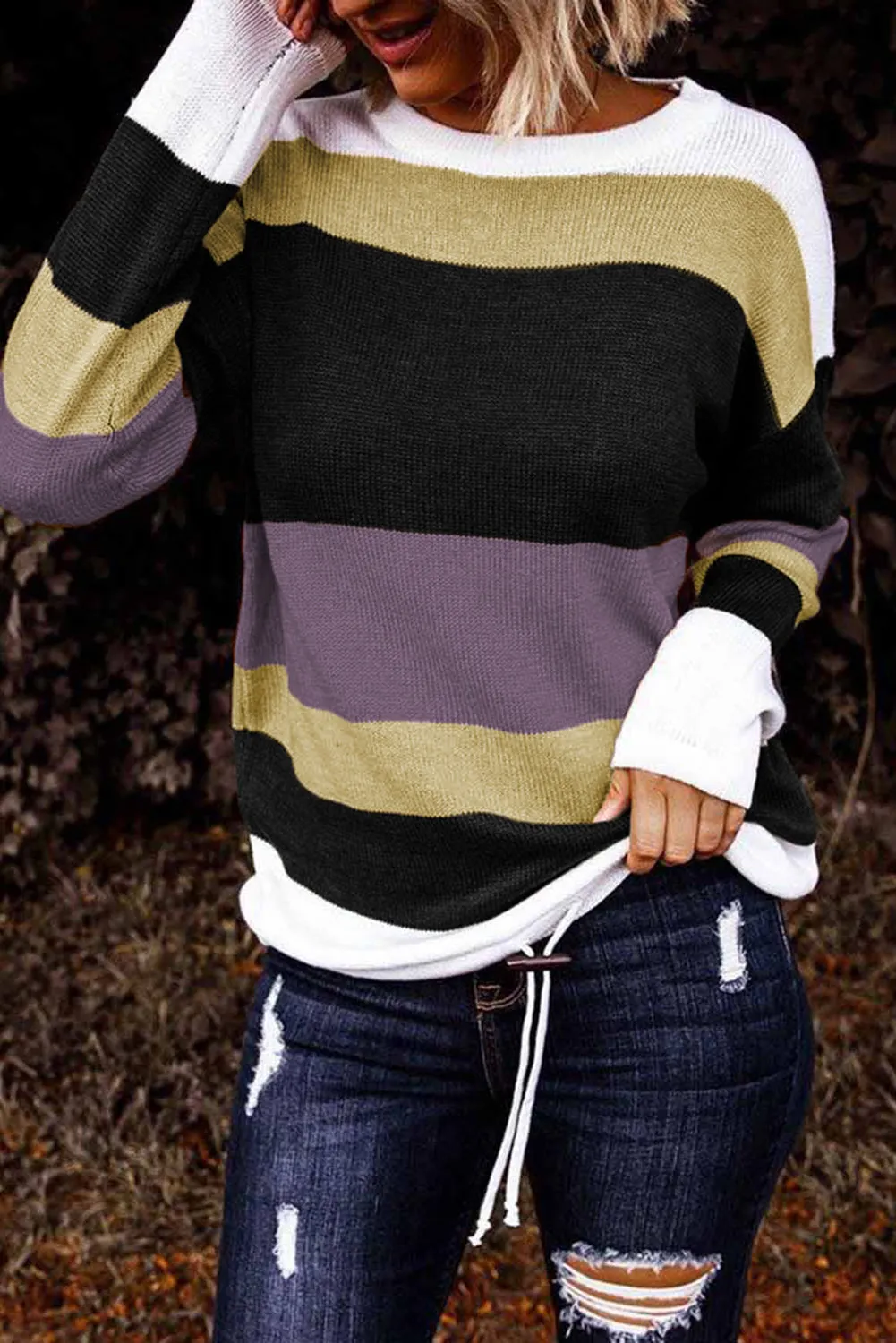 Color Block Knit Sweater