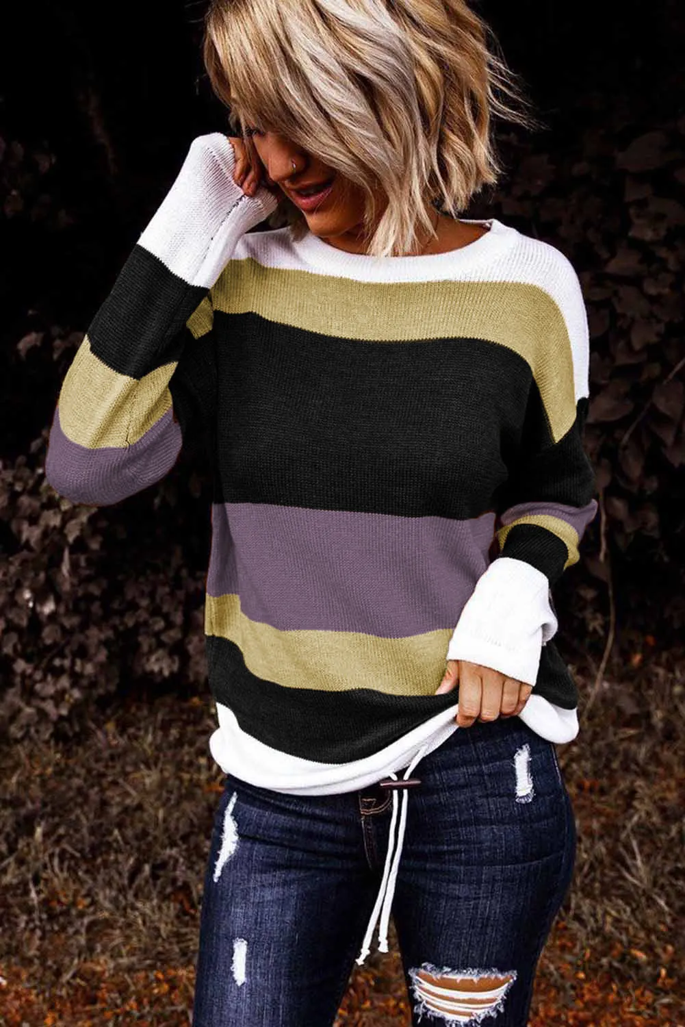 Color Block Knit Sweater