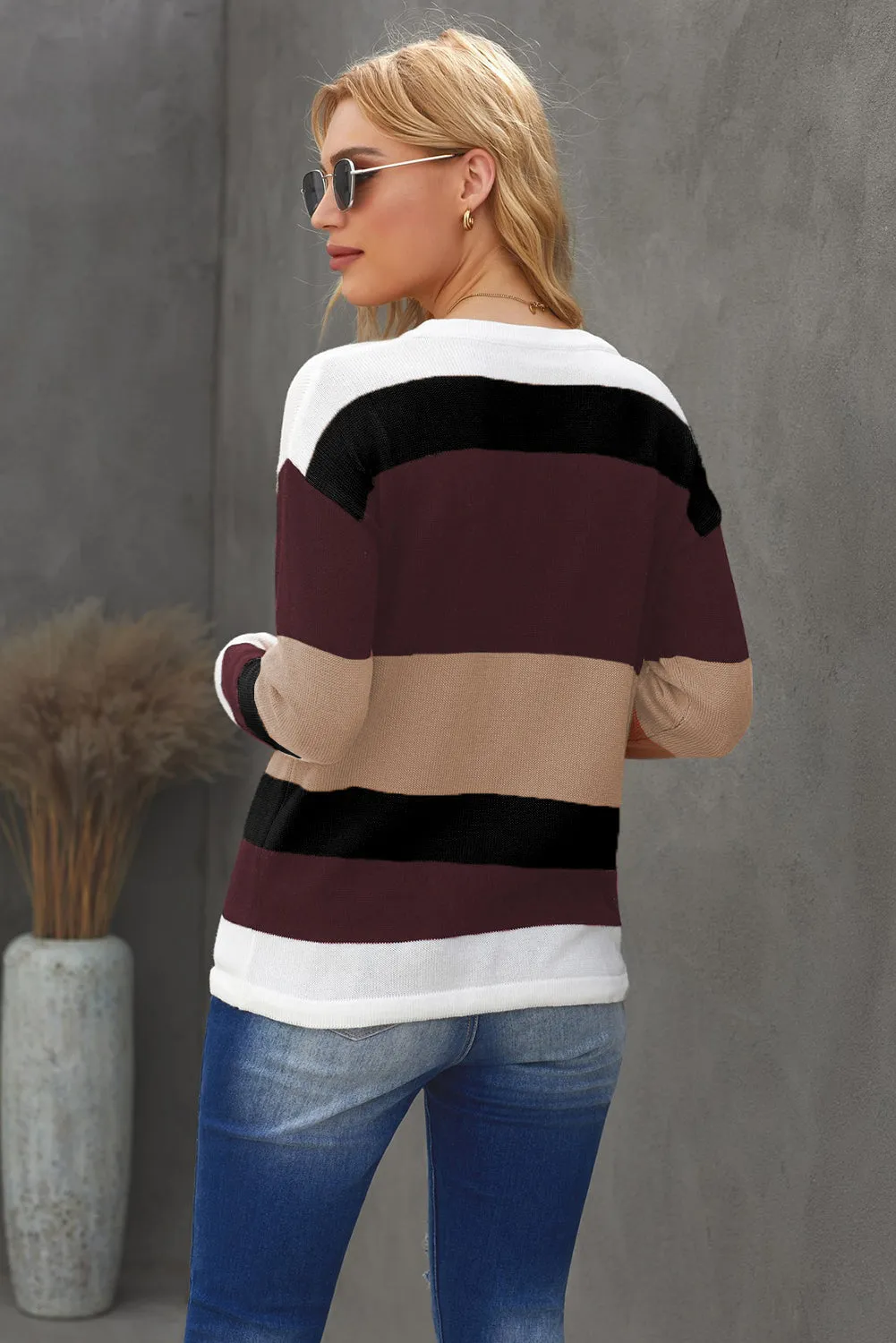 Color Block Knit Sweater