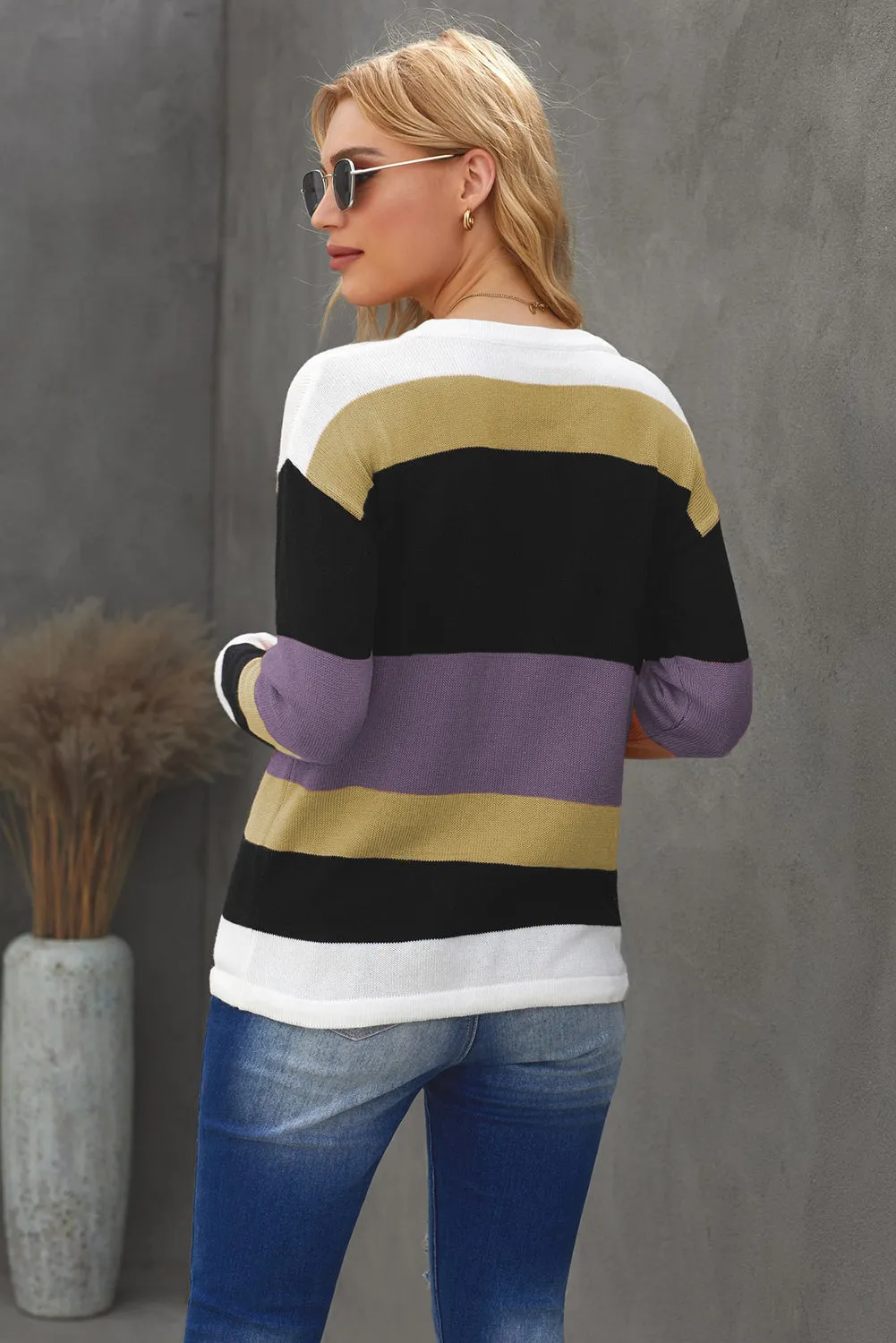 Color Block Knit Sweater