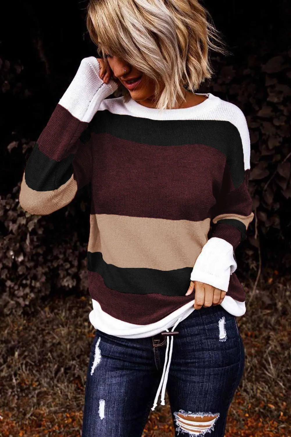 Color Block Knit Sweater