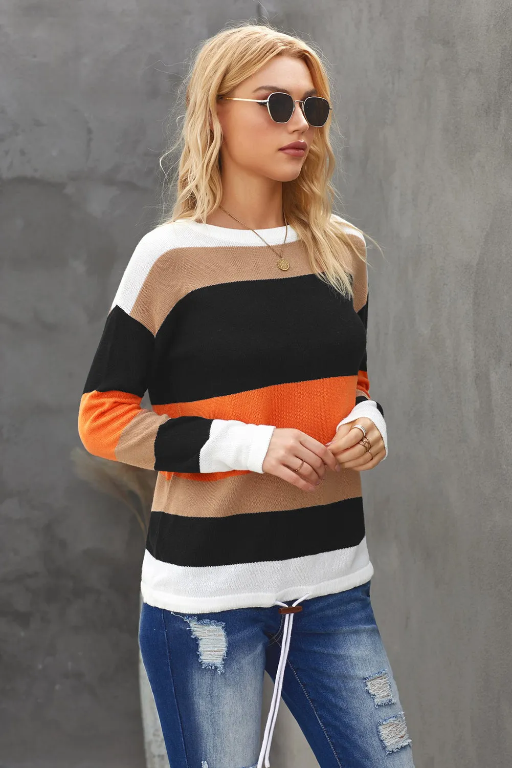 Color Block Knit Sweater