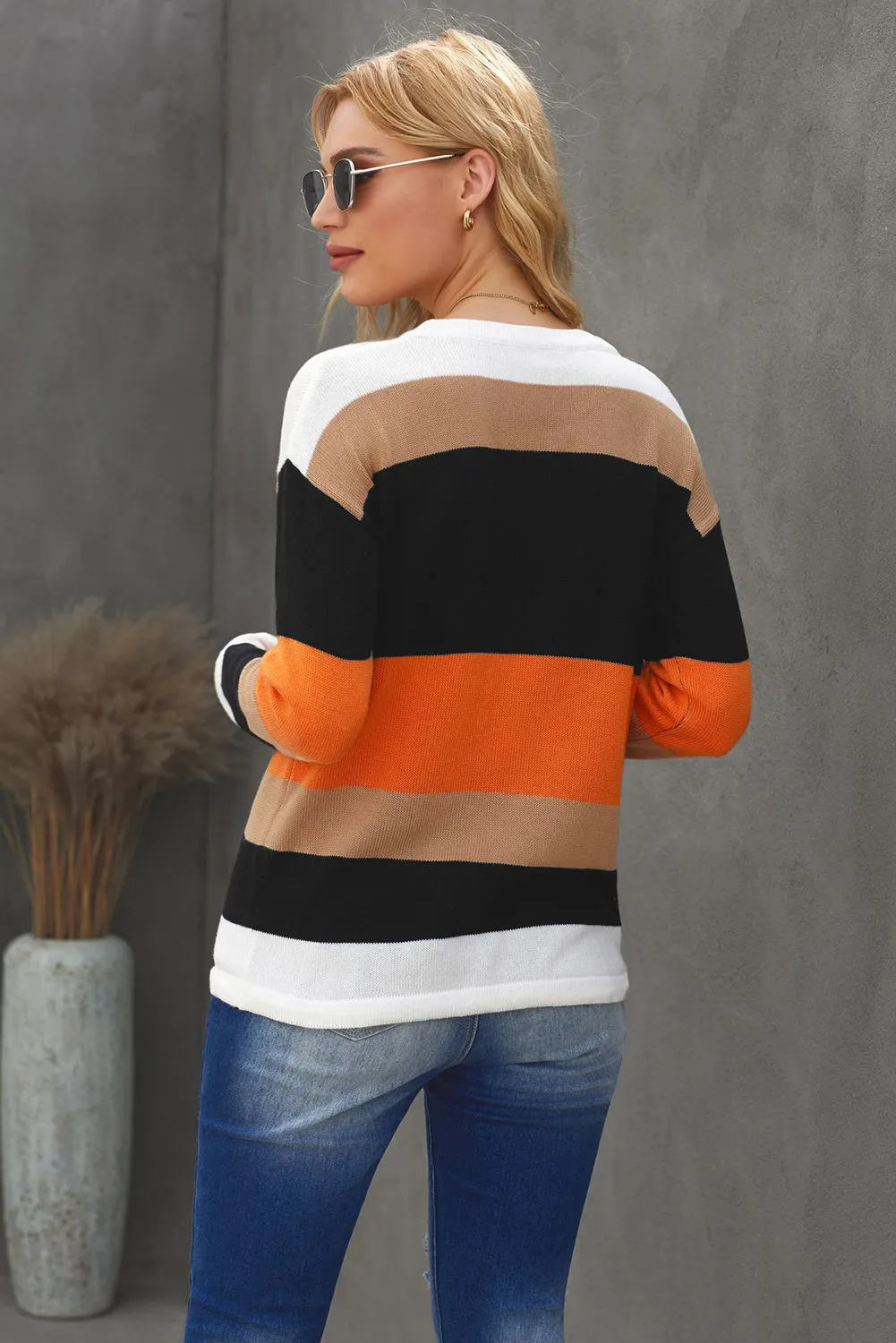 Color Block Knit Sweater