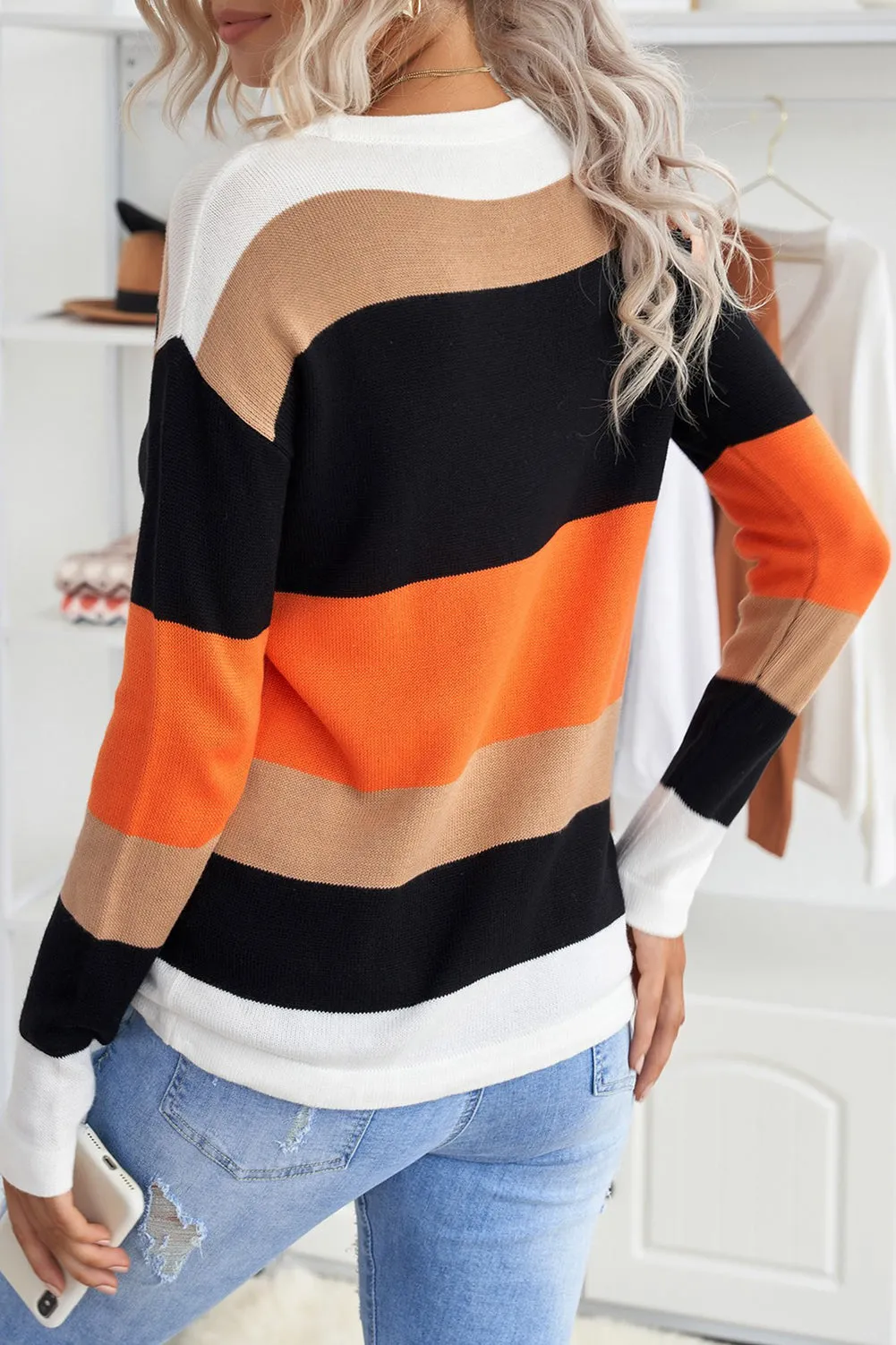 Color Block Knit Sweater