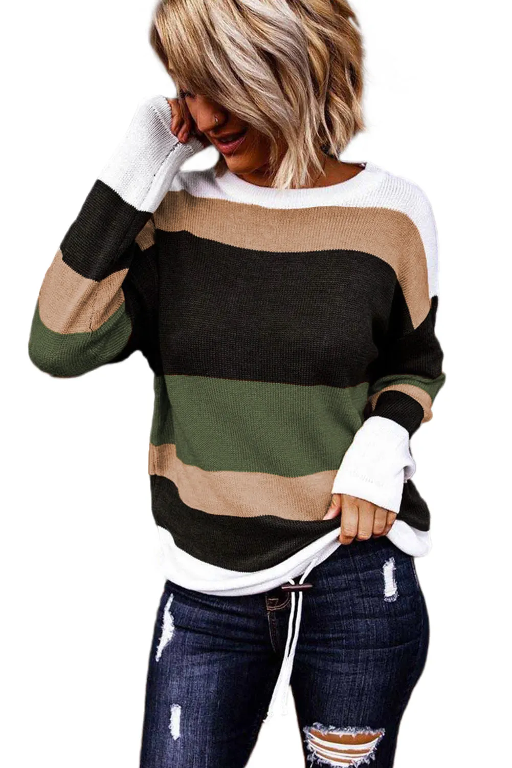 Color Block Knit Sweater