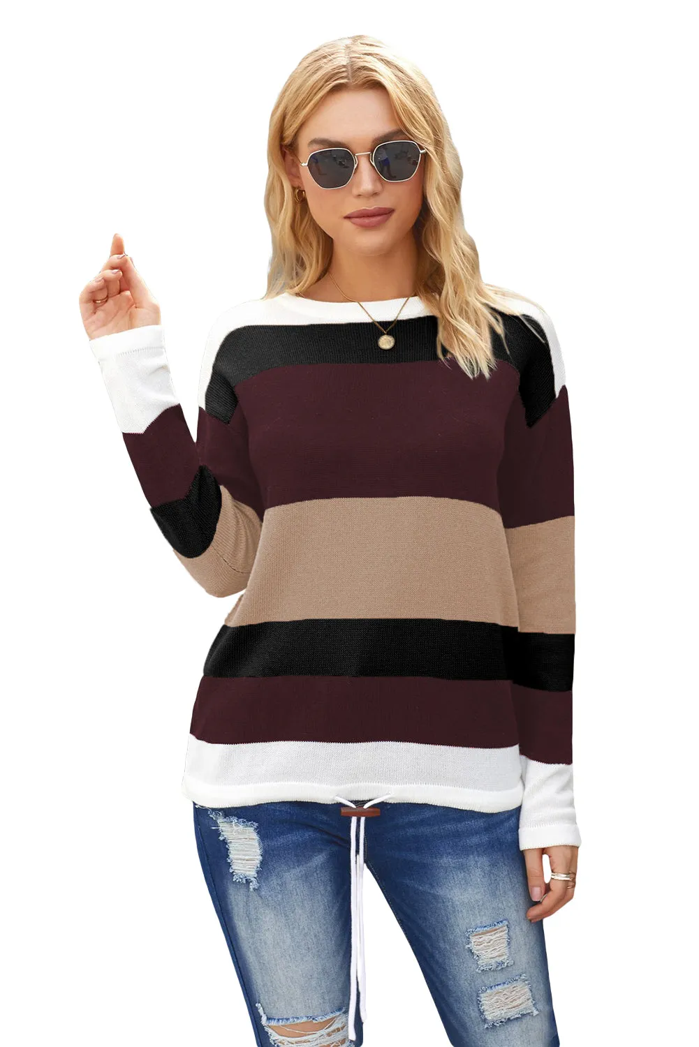 Color Block Knit Sweater