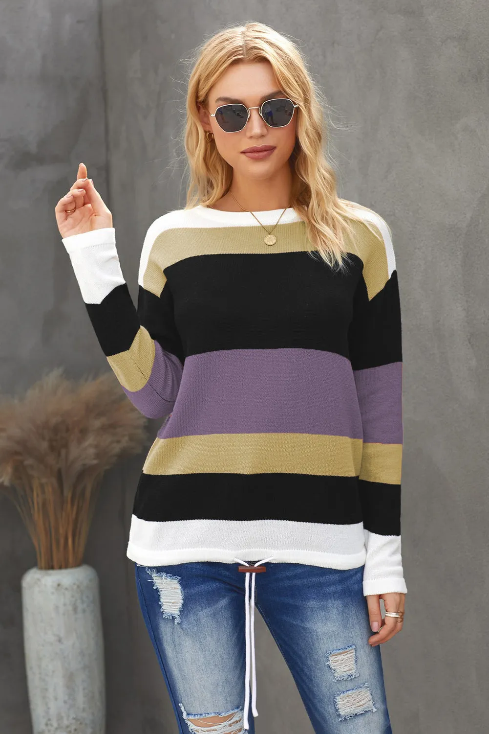 Color Block Knit Sweater