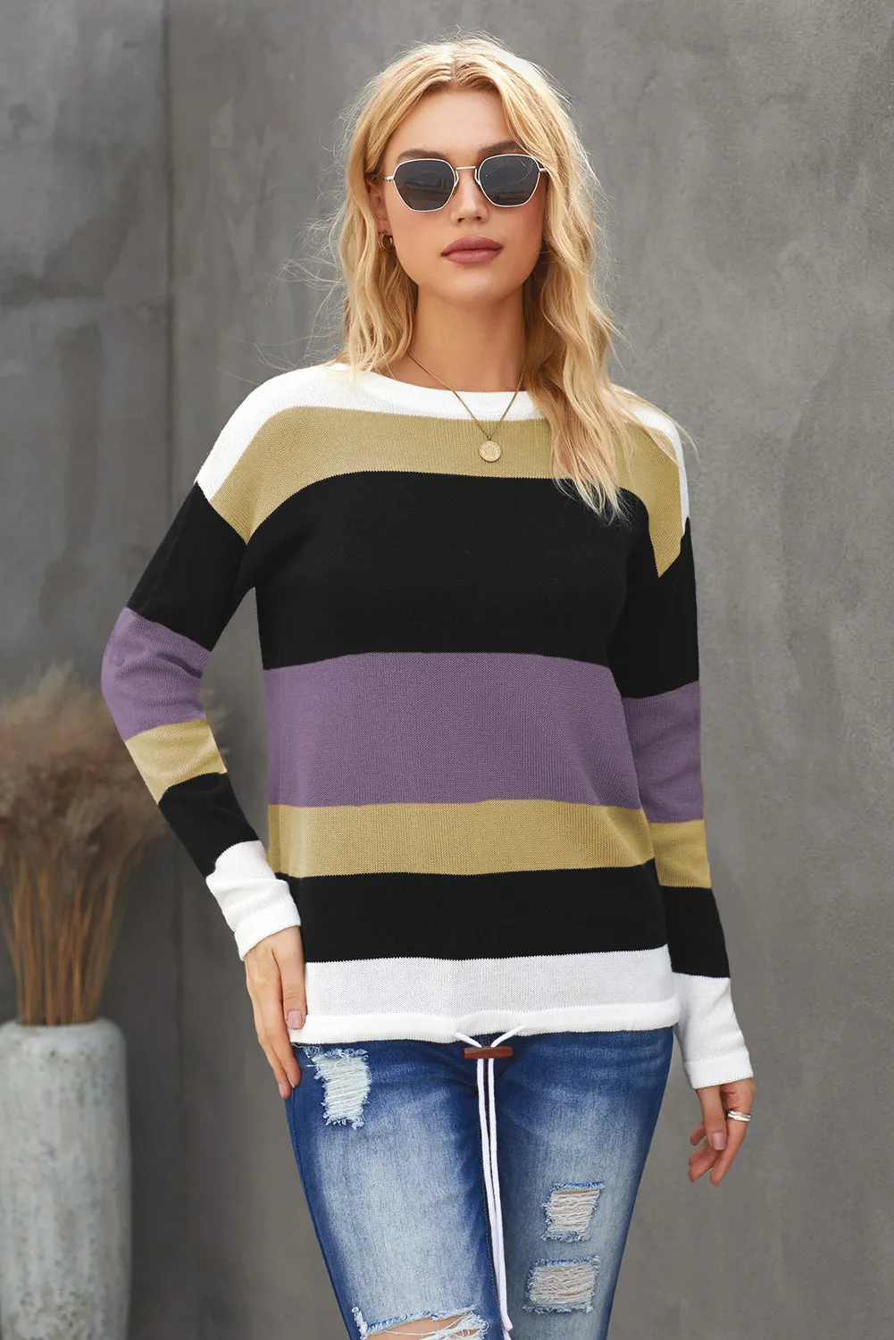 Color Block Knit Sweater