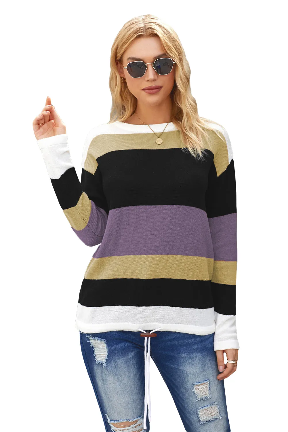 Color Block Knit Sweater