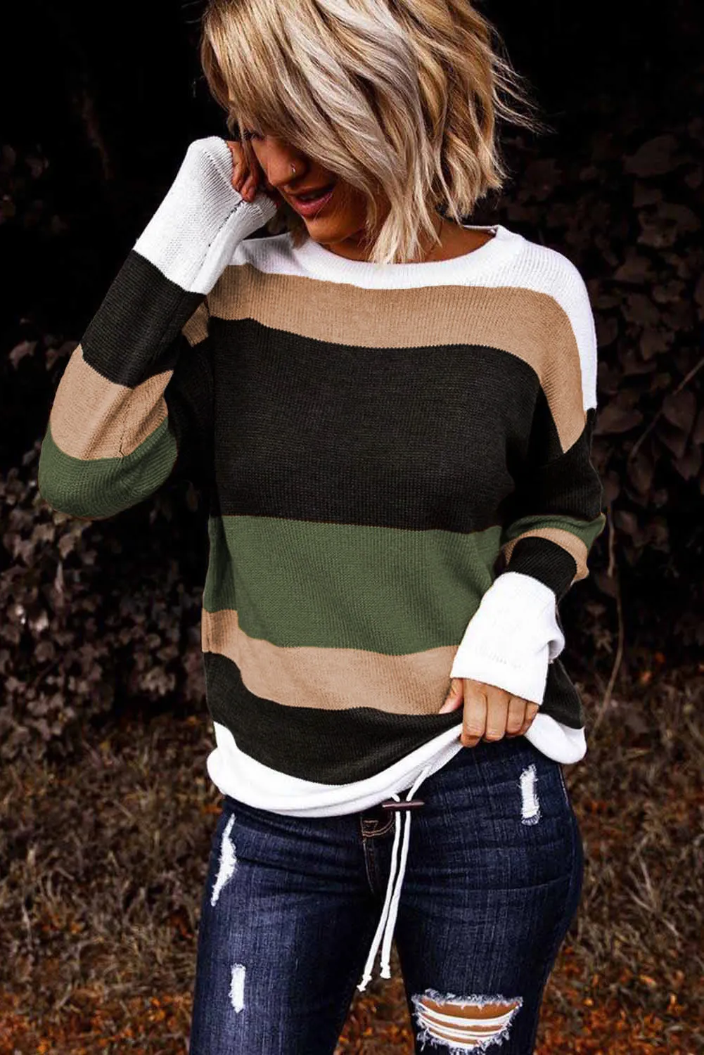 Color Block Knit Sweater