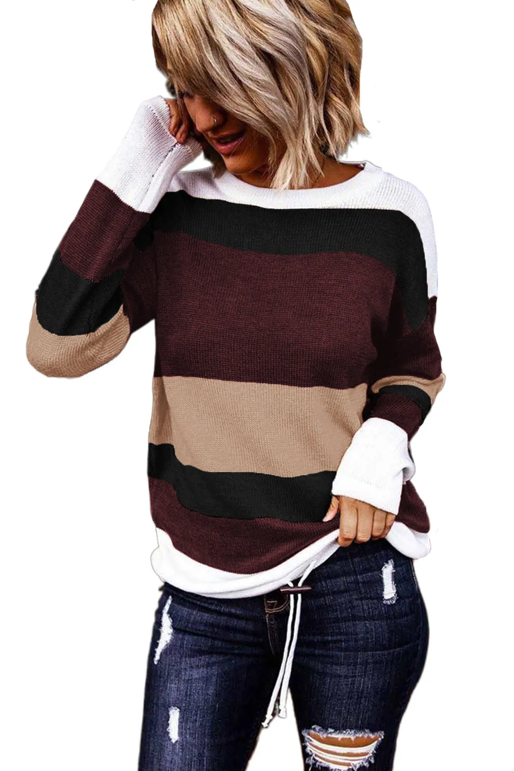 Color Block Knit Sweater