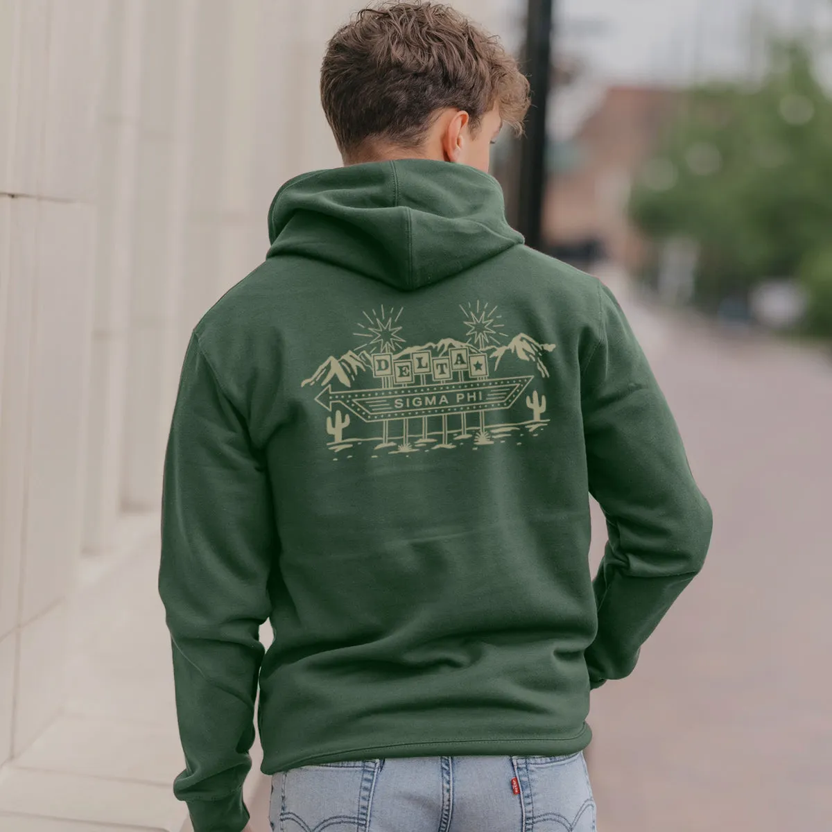 Delta Sig Western Vintage Motel Hoodie