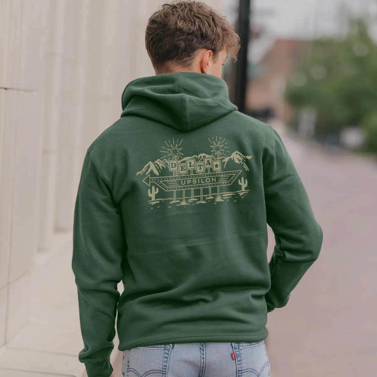 Delta Upsilon Western Vintage Motel Hoodie