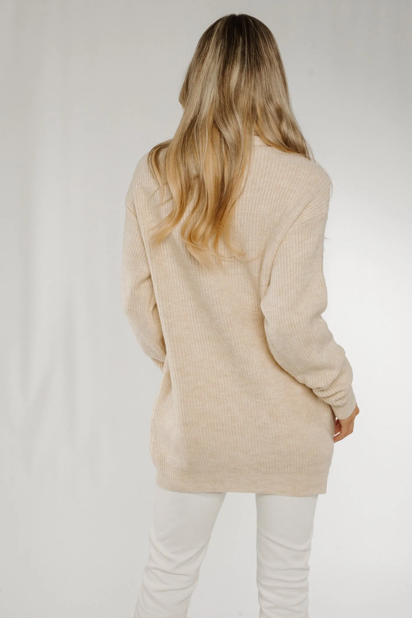 Ella Knit Polo Neck Jumper In Neutral