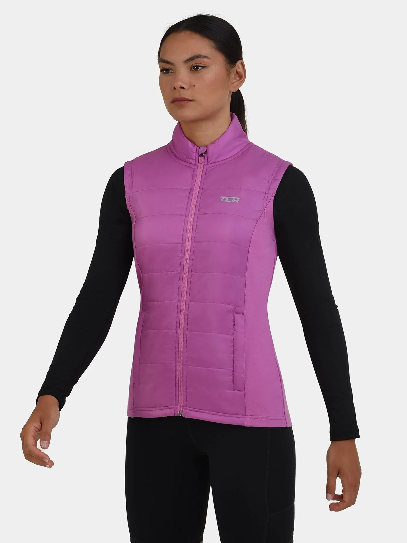 Excel Padded Running Gilet For Women With Zip Pockets & Reflective Strips