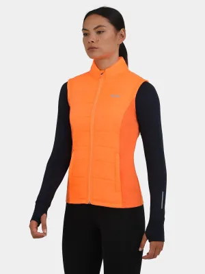 Excel Padded Running Gilet For Women With Zip Pockets & Reflective Strips