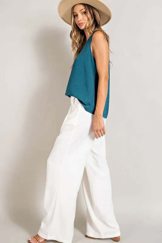 Flowy and Relaxed Off White Straight Leg Pants