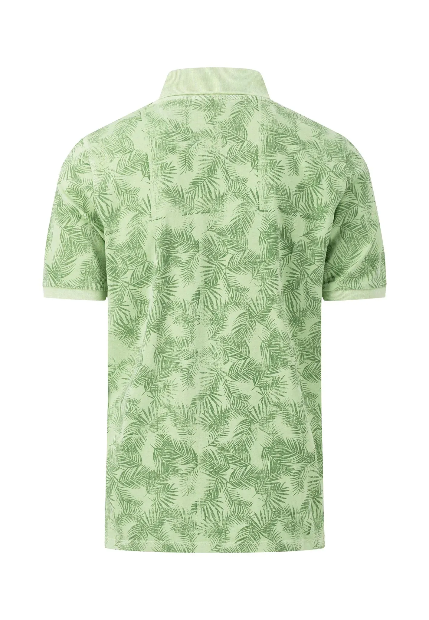 FYNCH HATTON Summer Print Polo Shirt - Men's Cotton – Soft Green