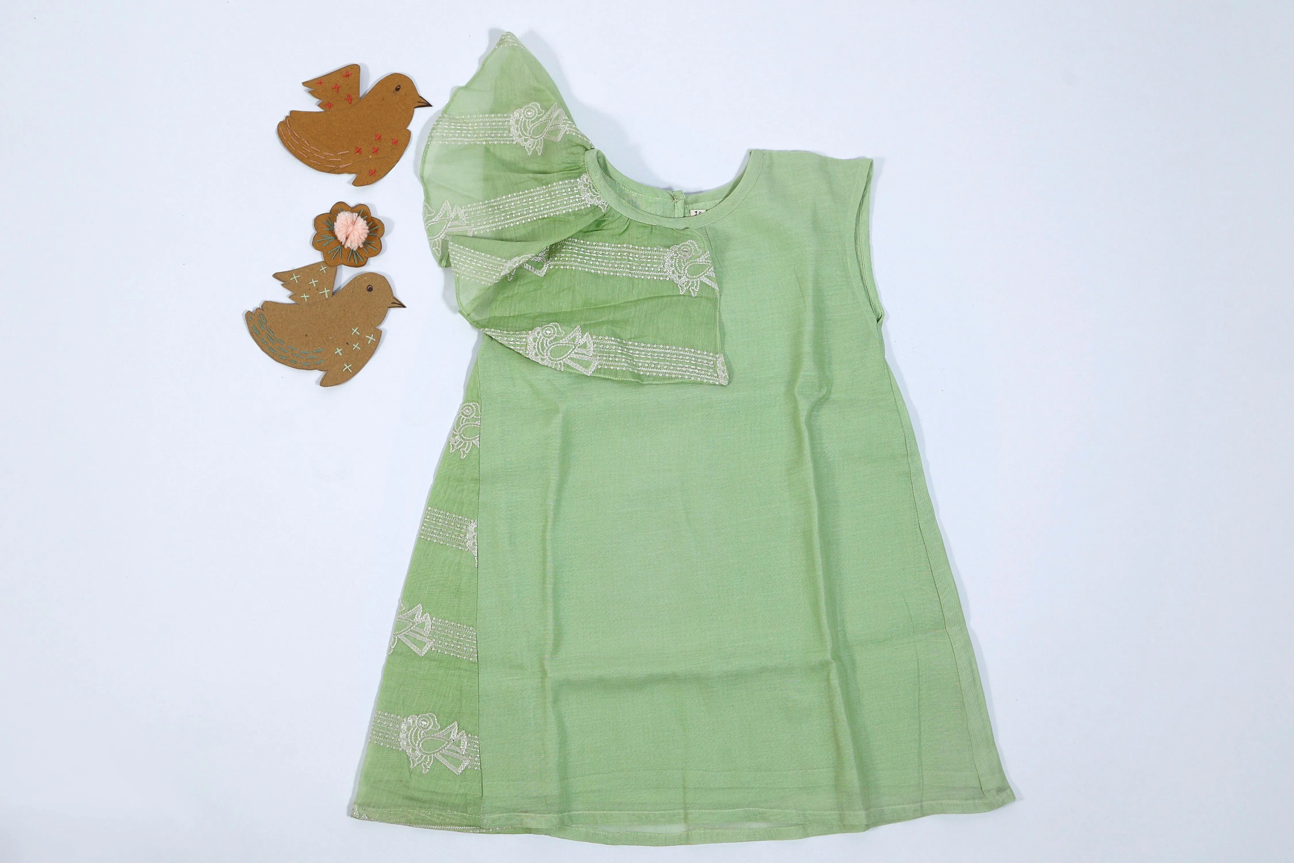 Green Chanderi Dress