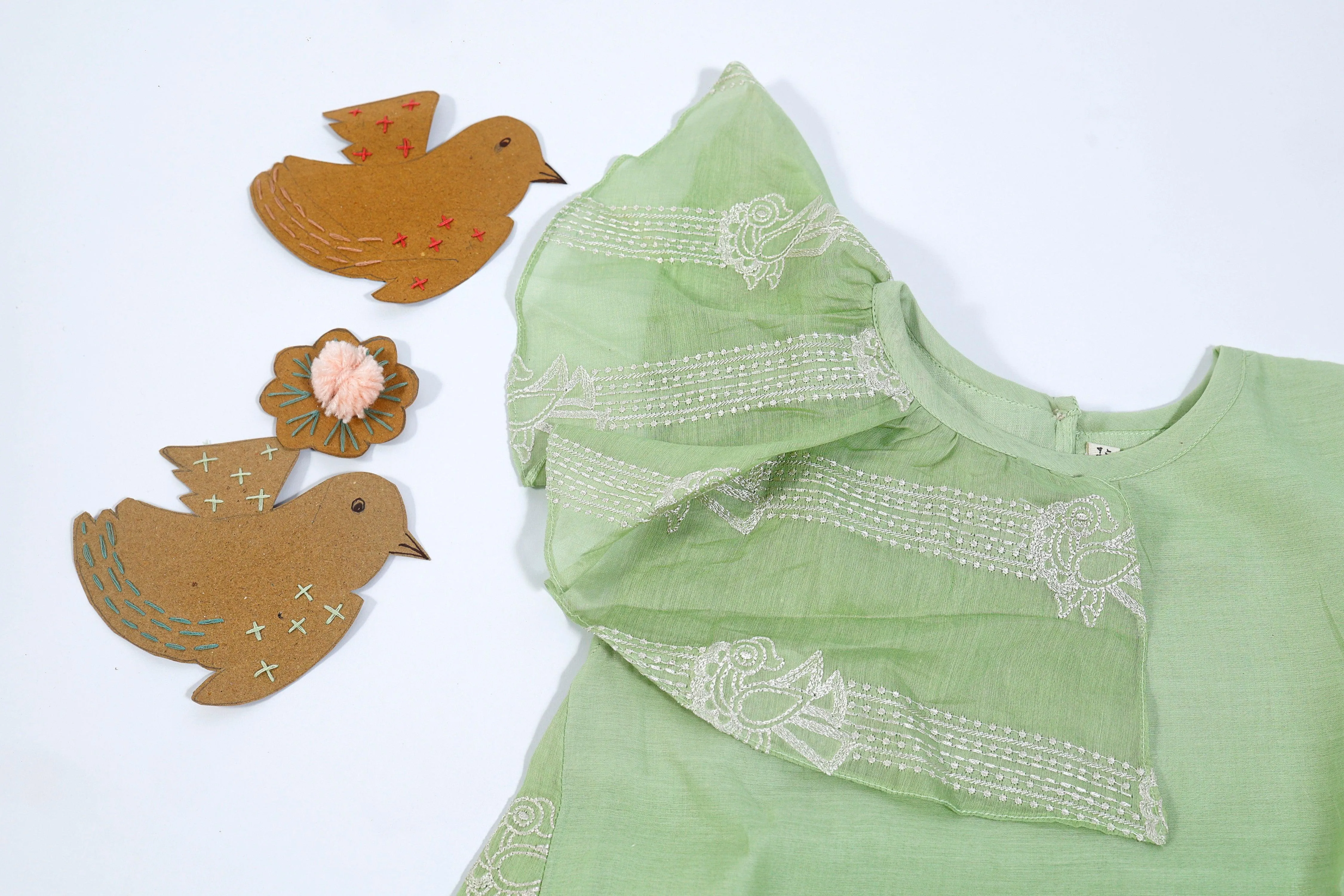 Green Chanderi Dress