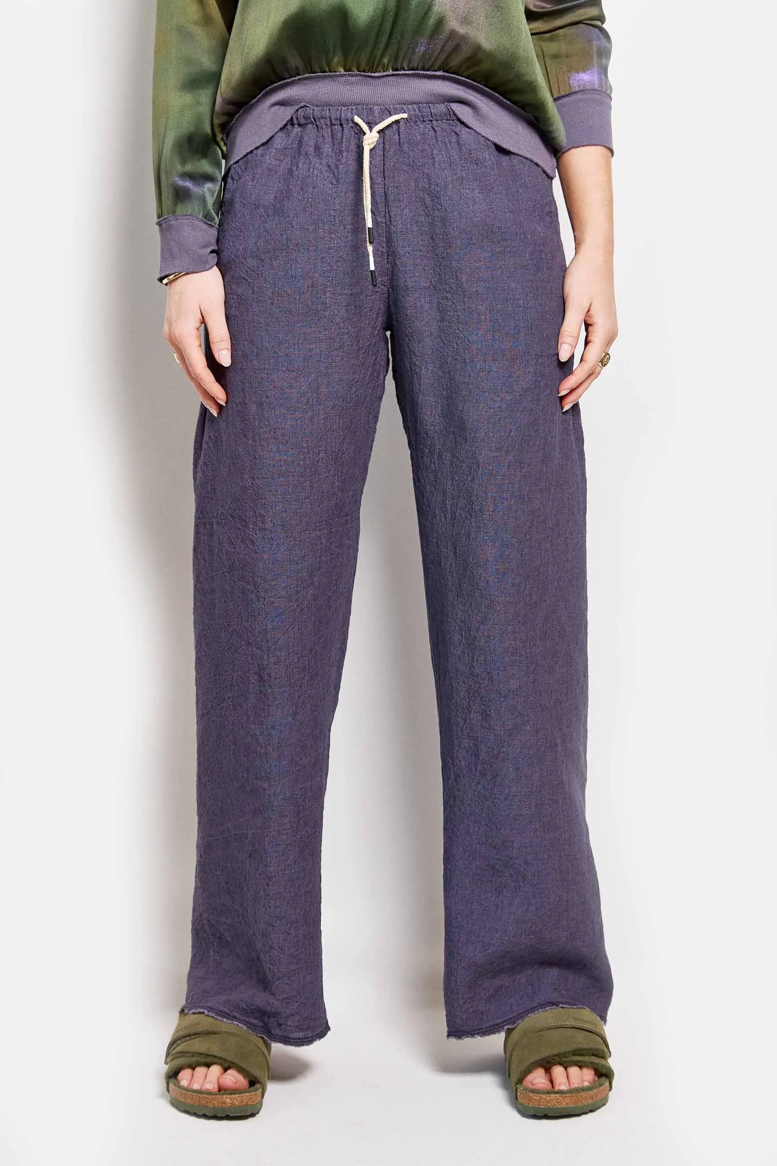 honest graphite linen pant