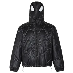 Hooded Spider Design Man Parka Jacket