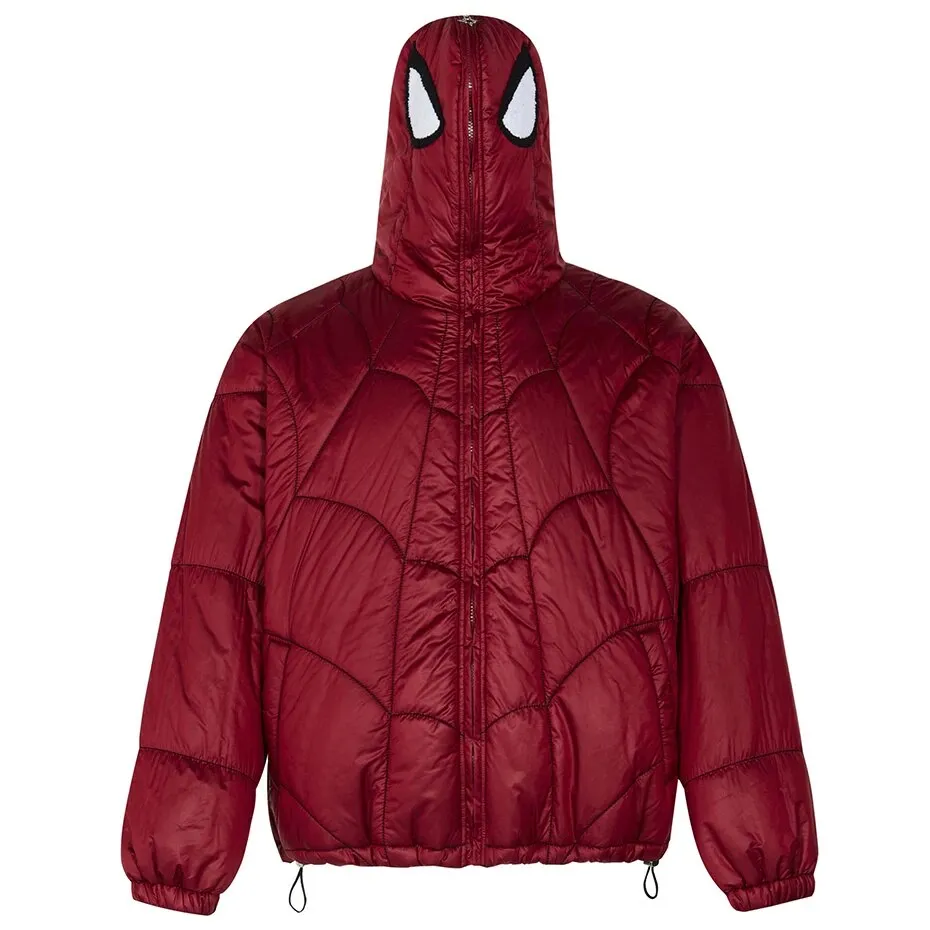 Hooded Spider Design Man Parka Jacket