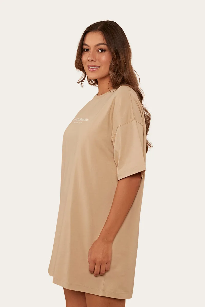 Journey Womens T-Shirt Dress - Dark Sand